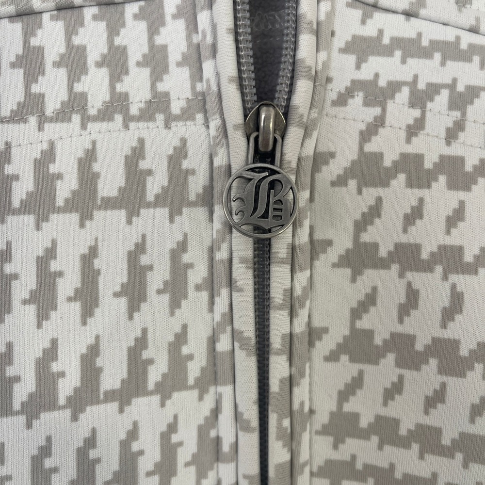 Burton Houndstooth Full Zip Hoodie Ski Jacket Women's Size‎ Medium Grey White - Picture 5 of 11